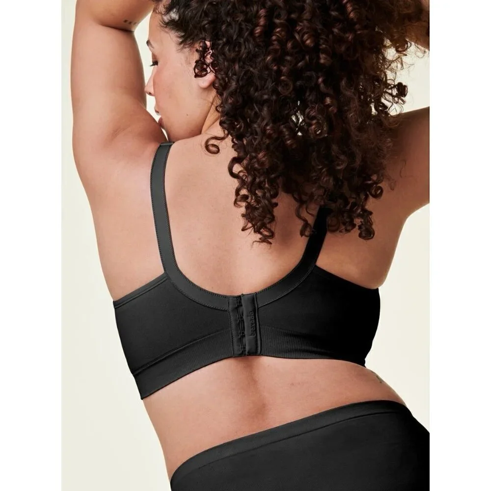 Bravado Womens Body Silk Seamless Nursing Bra Sz XL Black Wireless Seamless
